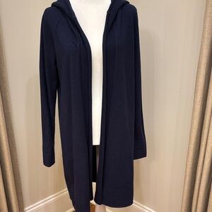 Stylish Navy Hooded Cardigan